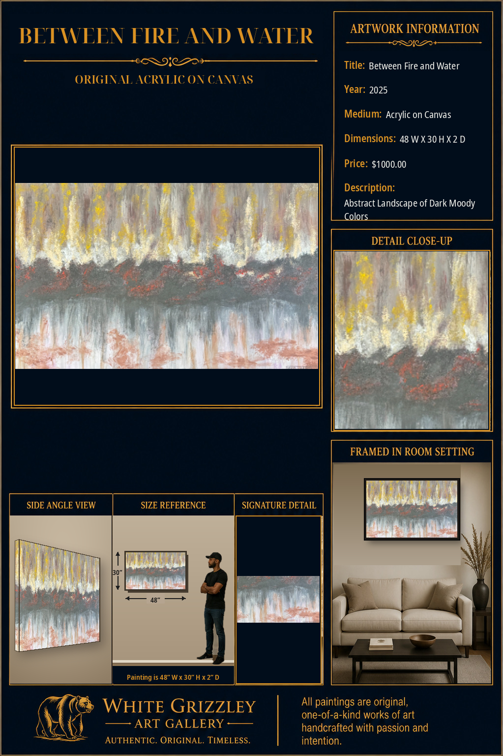 White Grizzley Art collector presentation for Between Fire and Water