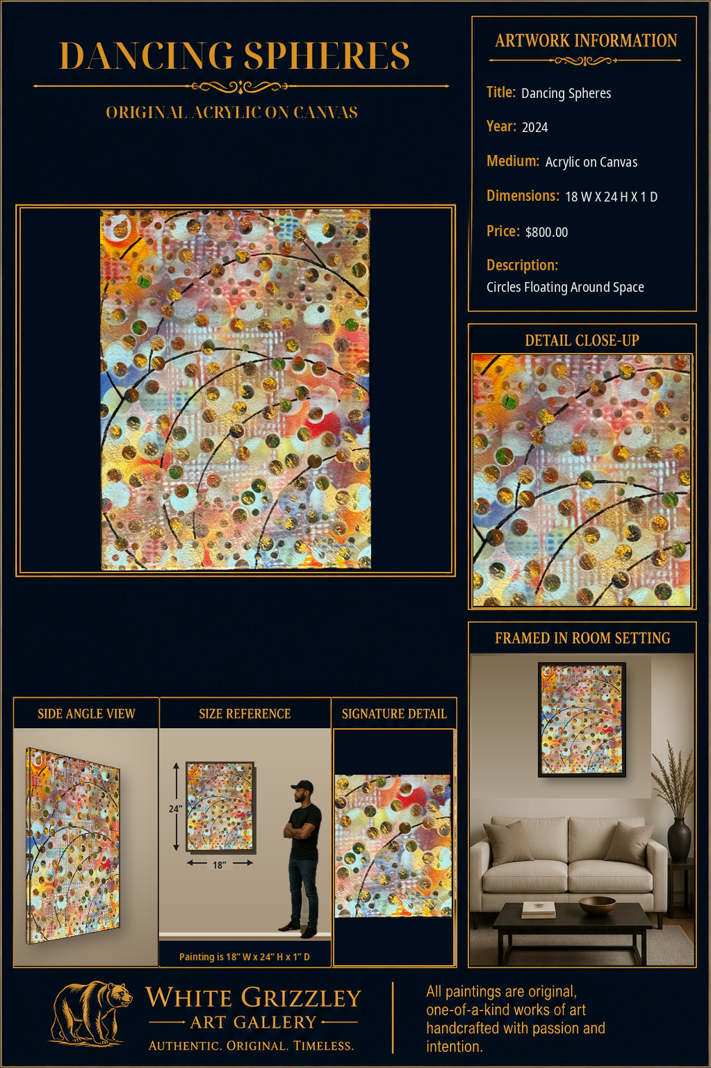 White Grizzley Art collector presentation for Dancing Spheres