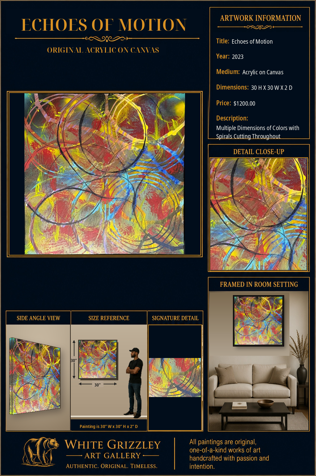 White Grizzley Art collector presentation for Echoes of Motion