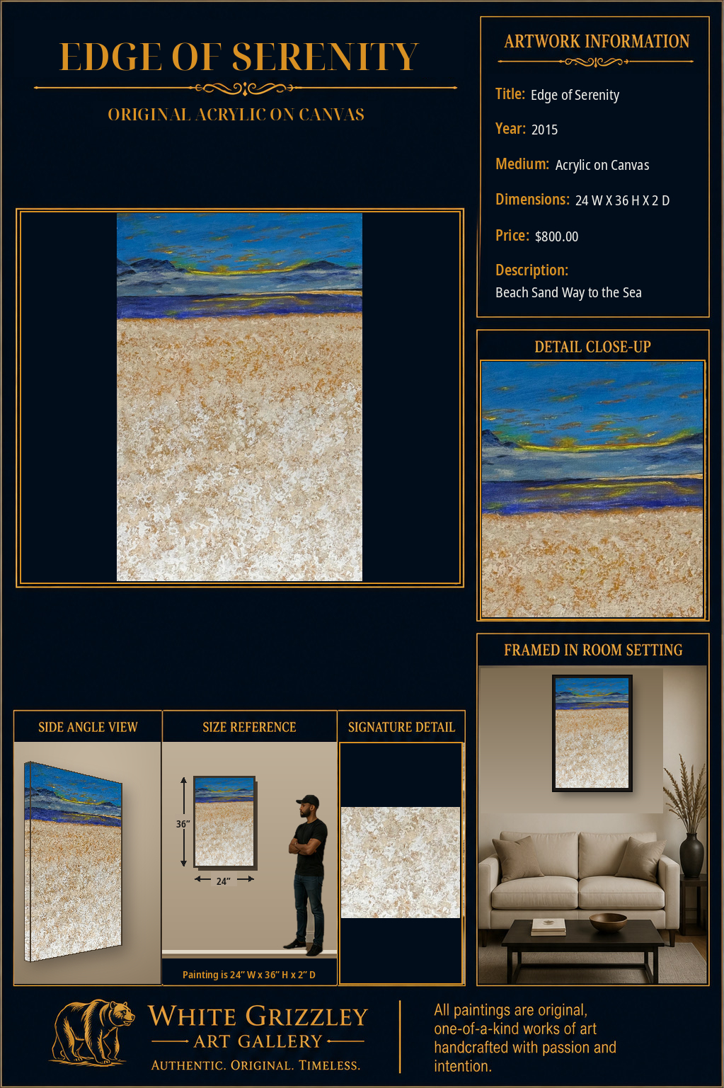 White Grizzley Art collector presentation for Edge of Serenity
